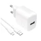 Puro PROLITE 10W USB-A fali töltő + USB-A - USB-C kábel 1,2m - fehér