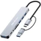 Qoltec Hub Adaptér 8v1 USB-C/USB | USB-C | 4xUSB | SD/TF karta | JACK 3,5mm TRRS