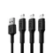 Green Cell 3 x GC Ray USB - Lighting 120cm iPhone, iPad, iPod-hoz fehér LED gyors töltés