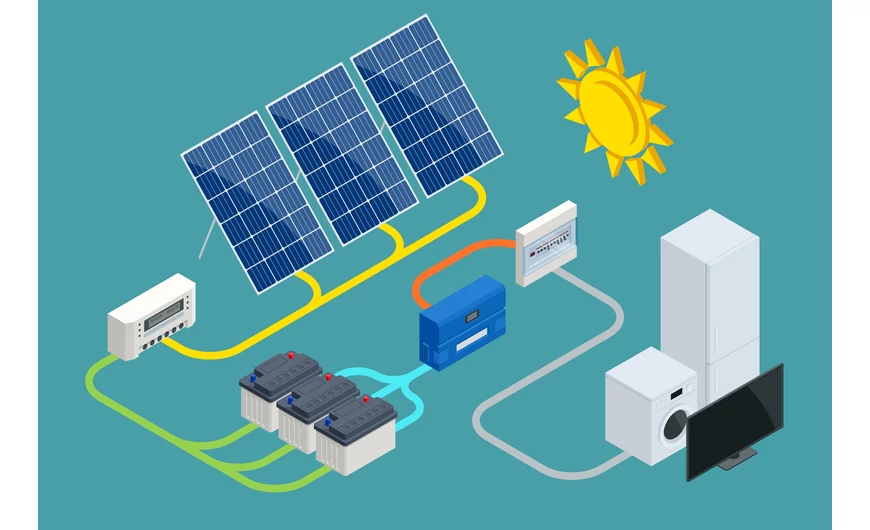How is a solar power system structured?