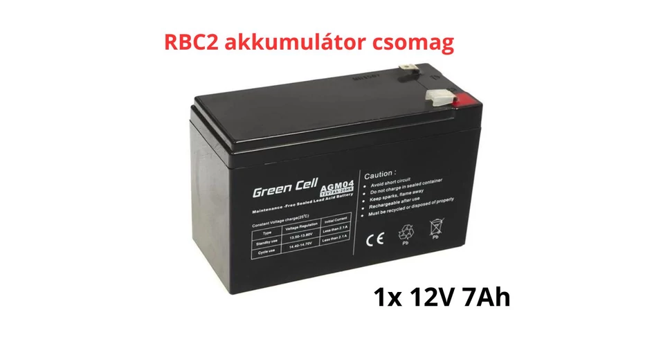 APC RBC2 helyettesítő akkumulátor (1x 12V 7Ah) - GreenCell - Külsőaksi ...