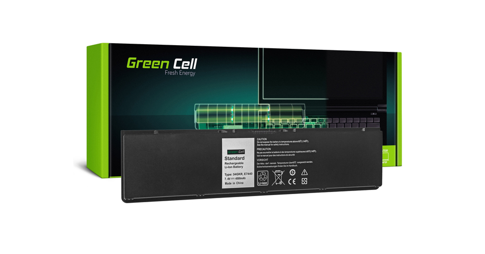 Green Cell Batterie 34GKR 3RNFD PFXCR 909H5 F38HT WVG8T 0909H5 0WVG8T 451-BBFS pour Dell Latitude E7440 E7450 4500mAh 7.4V