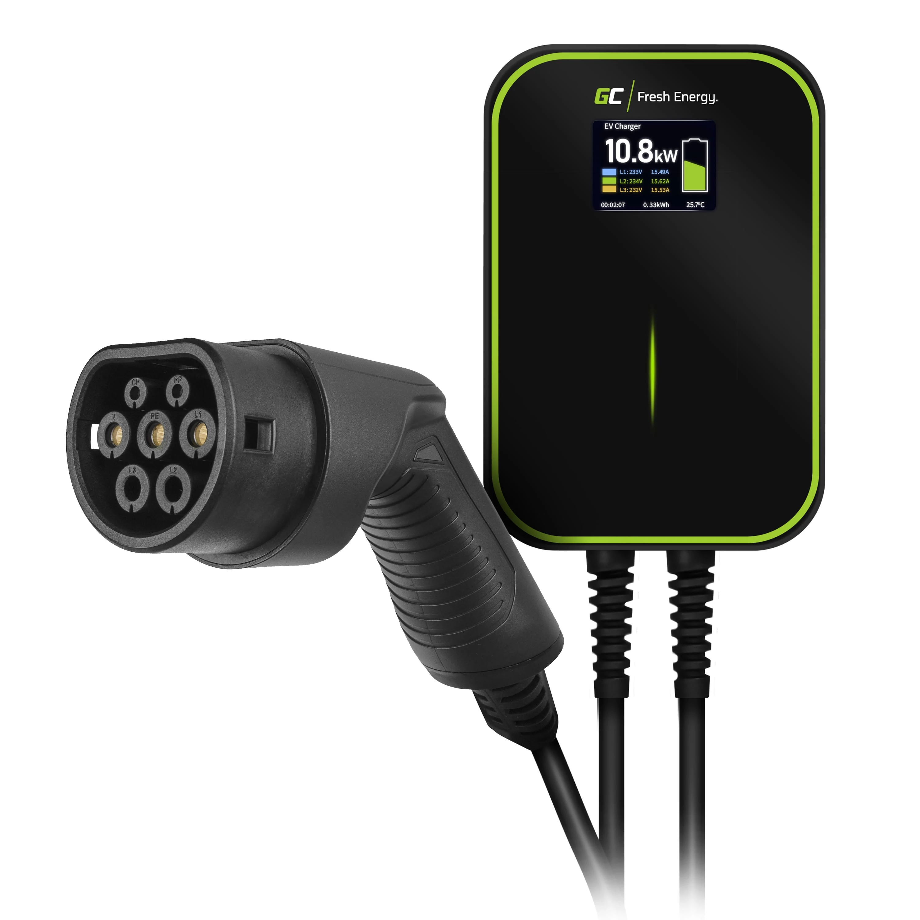 Sieťová nabíjačka GC EV PowerBox 22kW s káblom typu 2 na nabíjanie elektromobilov a Plug-In hybridov