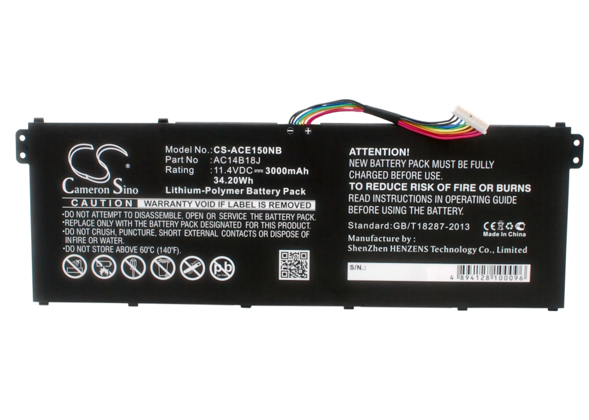 Cameron Sino 3000mAh Acer Chromebook 13 CB5-311,Aspire E3,Aspire E3-111,Aspire V3,Aspire V3-111,Aspire V3-111P,Aspire V5-122,Aspire V5,Aspire V5-132,Aspire V5-132P Batéria