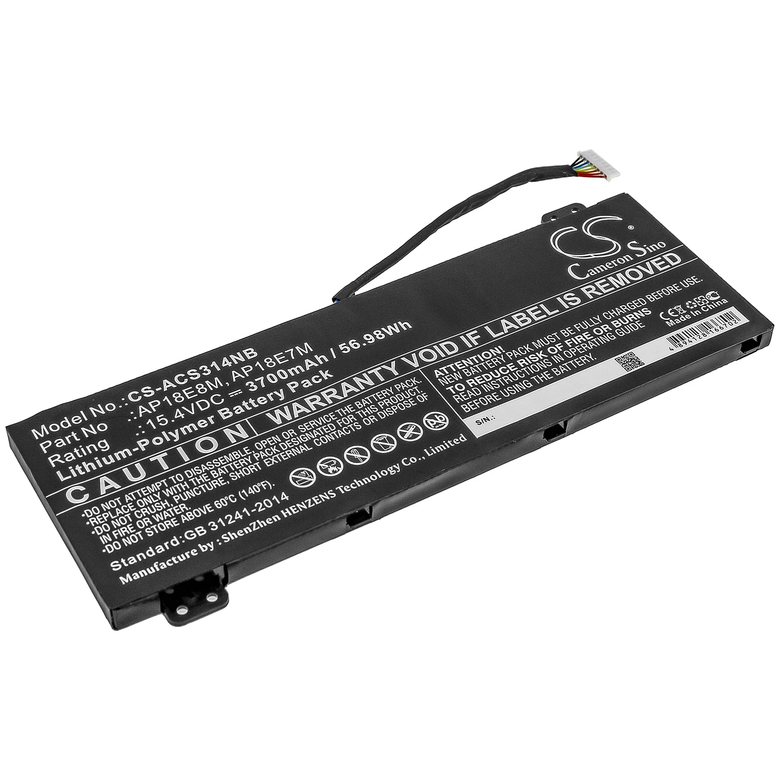 Cameron Sino 3700mAh Acer Nitro 5 AN515-43-R41A,Nitro 5 AN515-54-79FV,Aspire Nitro 5 AN515-54-72B7,Nitro 5 AN517-51-792G,Nitro 5 AN515-54-563Y,ConceptD 5 Pro CN515-71P-74W1,Nitro 5 AN517-52-76JR,Nitro 5 AN515-54-56SA,Nitro 5 AN515-43-R19J,Nitro 5 AN517-52