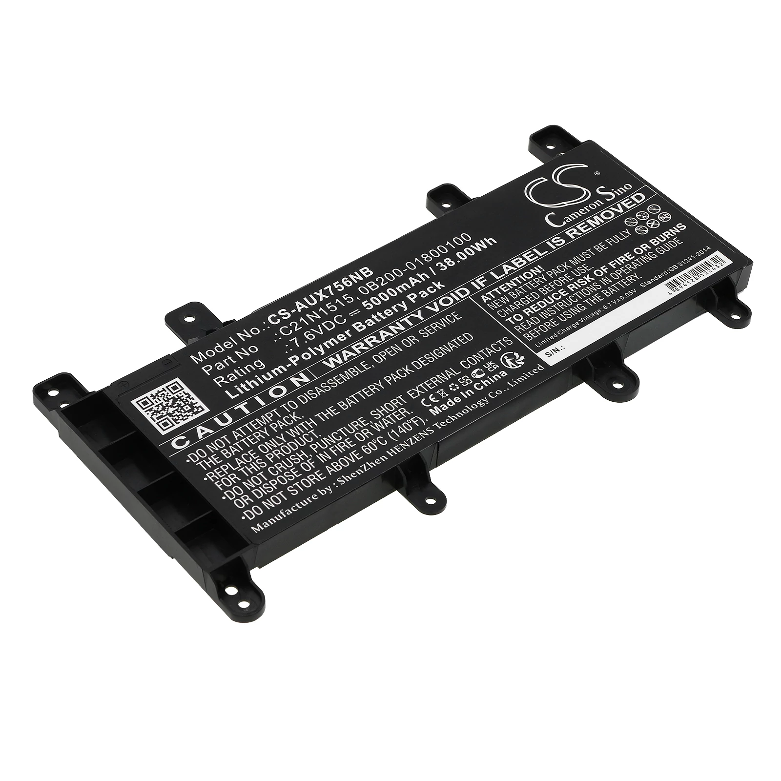 Cameron Sino 5000mAh Asus X756UJ,X756UA,X756UX,X756UB,X756UQ,X756UV,X756UF,K756,K756U,K756UA Batéria