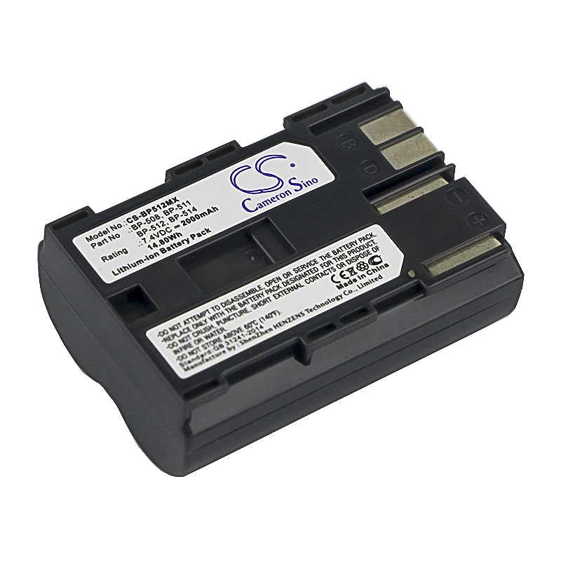 Cameron Sino 2000mAh Canon DM-MV100X,DM-MV100Xi,DM-MV30,DM-MV400,DM-MV430,DM-MV450,DM-MVX1i,EOS 10D,EOS 20D,EOS 20Da Baterie
