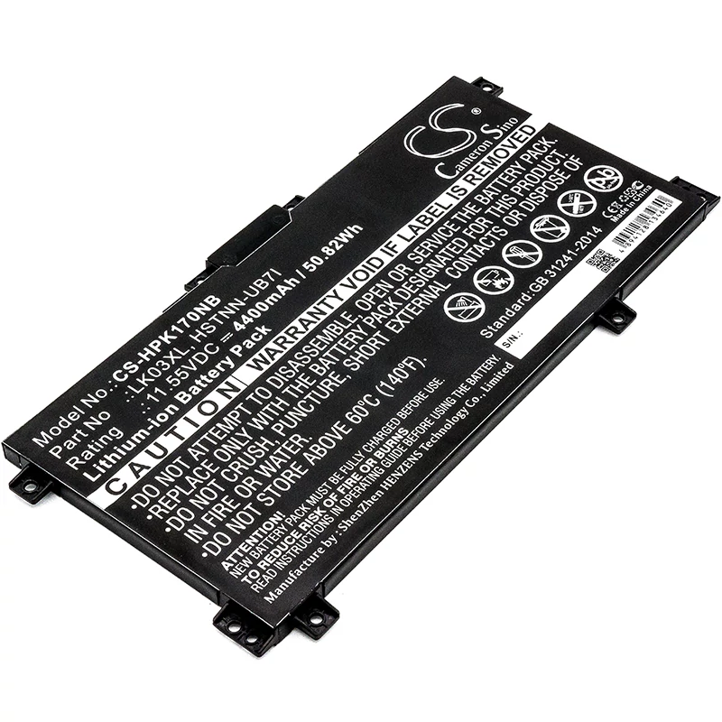 Cameron Sino 4400mAh HP Envy 17m,Envy 17M-AE0XX,Envy X360 15-CN0007NW,ZBook 15v G5 4QH58EA,Envy X360 15-BQ000NB,Envy 17-BW0019NF,Pavilion X360 15-CR0008NA,Envy X360 15-BP004NI,Envy X360 15-CN1017NL,Envy 17-AE098NZ Batéria