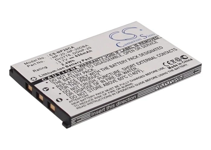 Cameron Sino 650mAh Casio Exilim EX-S770SR,Exilim EX-S770BE,Exilim EX-S770BU,Exilim Card EX-S880BK,Exilim EX-S600D,Exilim EX-Z75BK,Exilim EX-Z75SR,Exilim EX-S3,Exilim EX-Z6,Exilim EX-S500WE Batéria