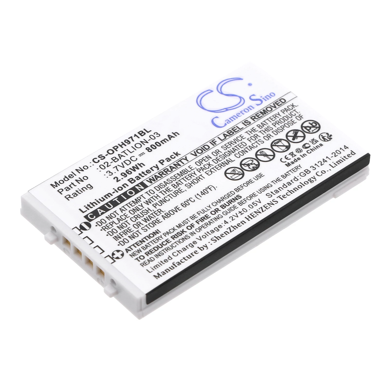 Cameron Sino 800mAh Opticon OPL-9700,OPL-9712,OPL-9723,OPL-9724,OPL-9725,OPL-9727,OPL-9728,OPL-7724,OPL-7734,OPL-9713 Batéria