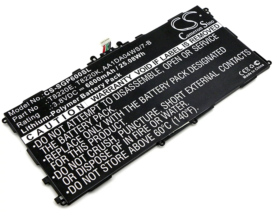 Cameron Sino 6600mAh Samsung SM-P600,SM-P601,Galaxy Note 10.1,SM-T520,SM-T525,Galaxy TabPRO 10.1,SM-P605,SM-P605V,SM-P607T,SM-T527P Batéria