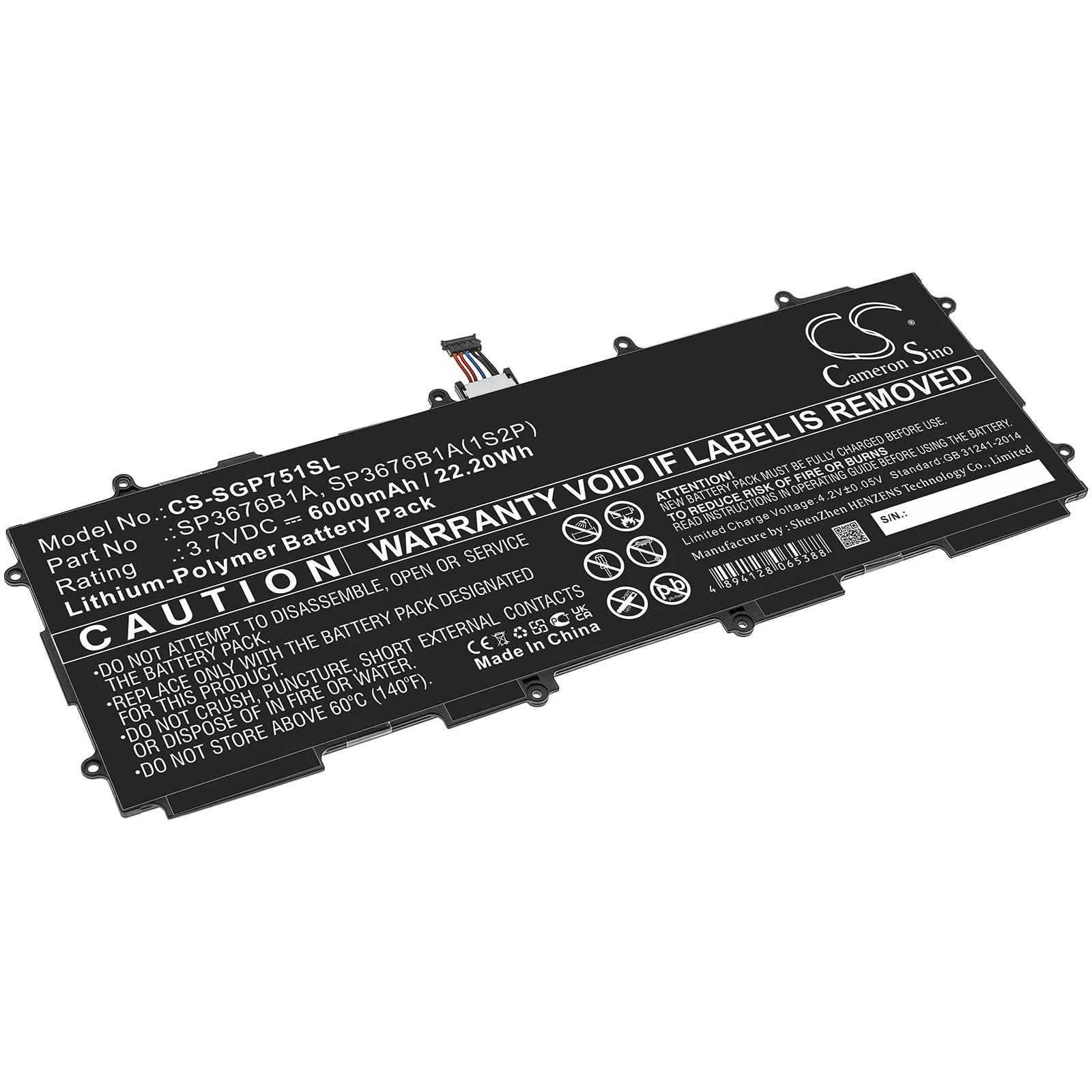 Cameron Sino 6000mAh Samsung GT-P7510,Galaxy Tab GT-P7510,GT-N8000,GT-7511,GT-P5100,GT-P5110,GT-N8010,SCH-i925,SCH-i925U,Galaxy Note 10.1 LTE Batéria