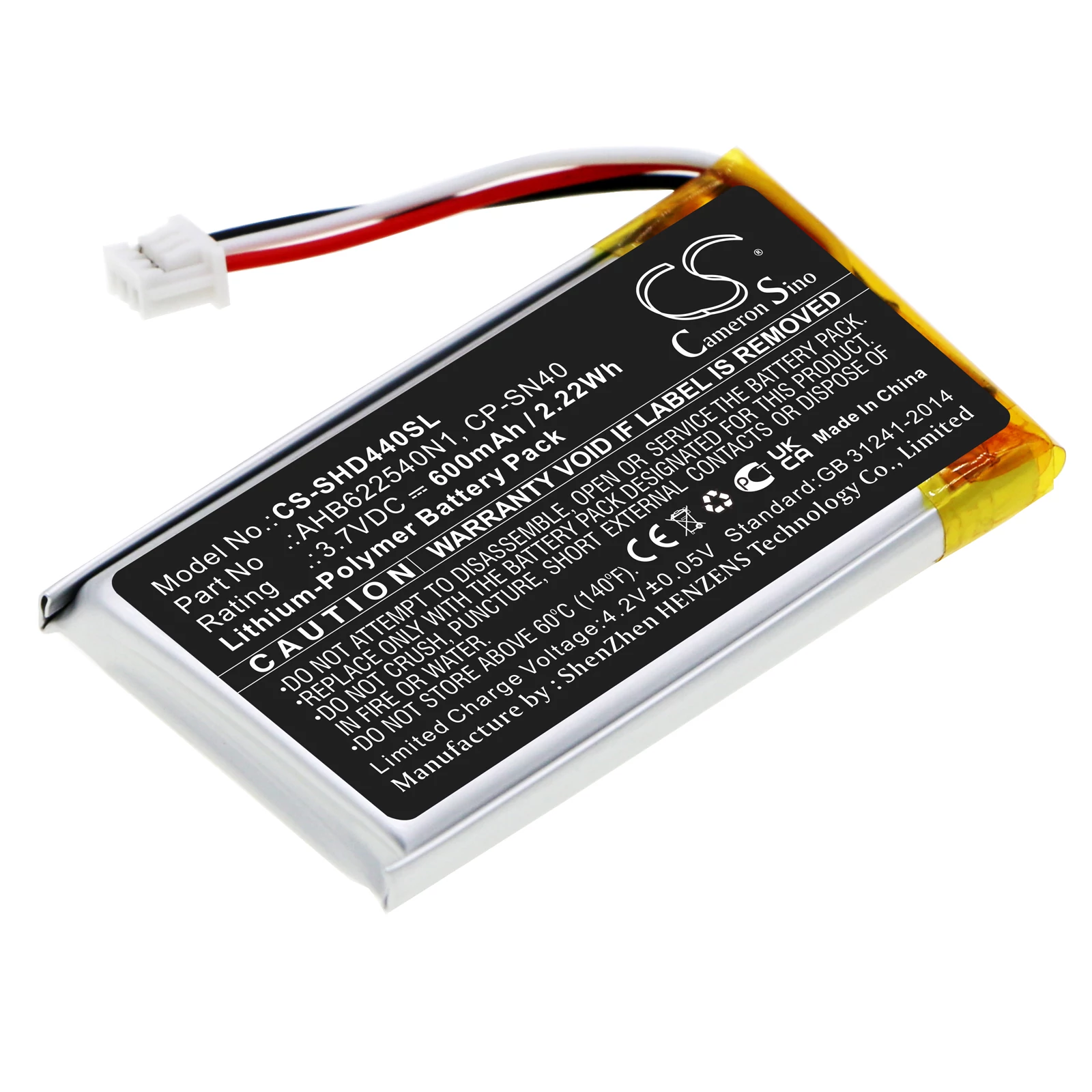 Cameron Sino 600mAh Sennheiser HD 4.50BTNC,Urbanite XL,Momentum 2.0,Momentum 3.0,HD 4.40 BT Batéria