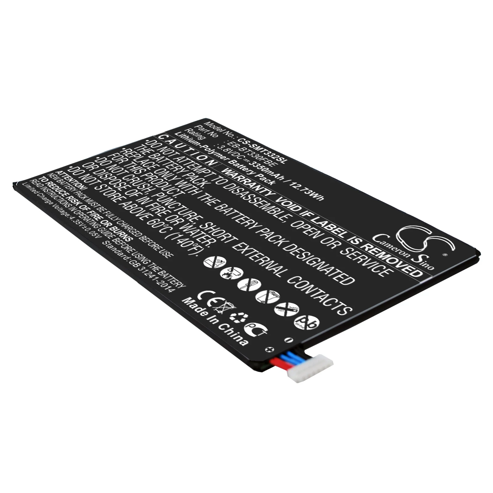 Cameron Sino 3350mAh Samsung SM-T331,Galaxy Tab4 8.0 3G,SM-T335,SM-T330,SM-T330 Galaxy Tab 4 8.0 WiFi,SM-T335 Galaxy Tab 4 8.0 LT Batéria