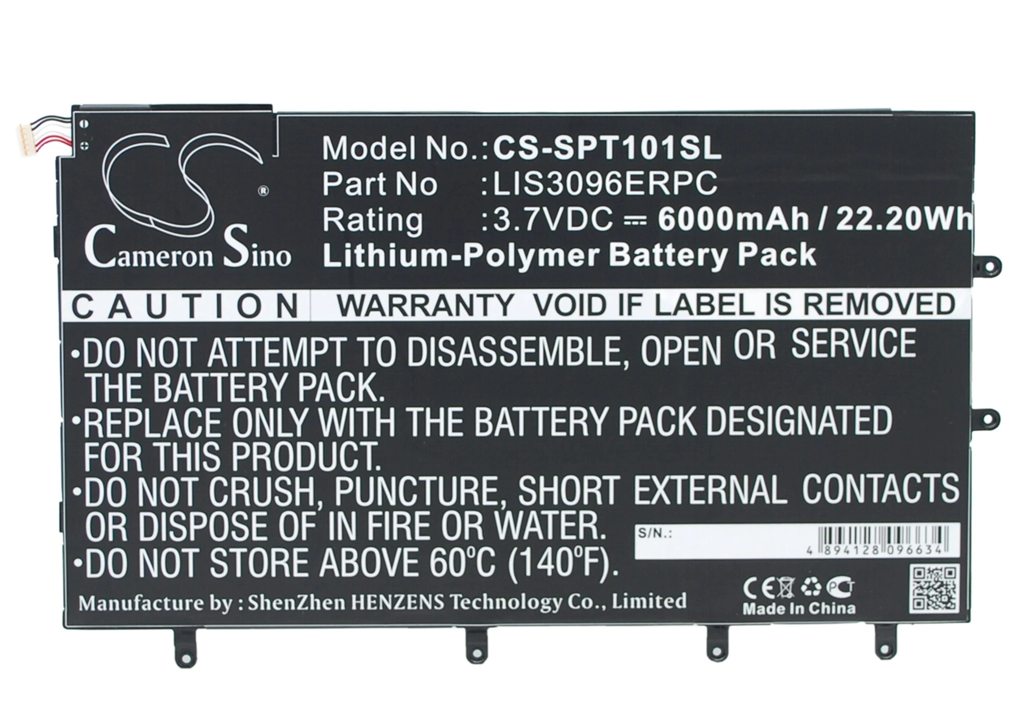 Cameron Sino 6000mAh Sony Xperia Tablet Z 10.1