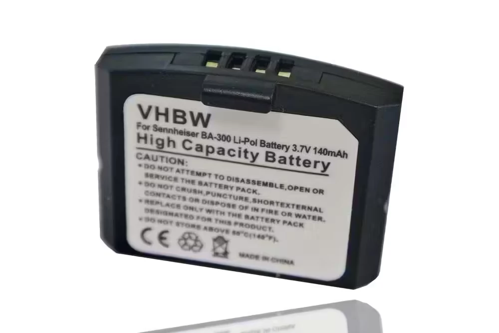 Náhradná batéria bezdrôtovej náhlavnej súpravy VHBW pre Sennheiser BA300, BA-300, 500898, 523306 - 140 mAh 3,7 V Li-polymer