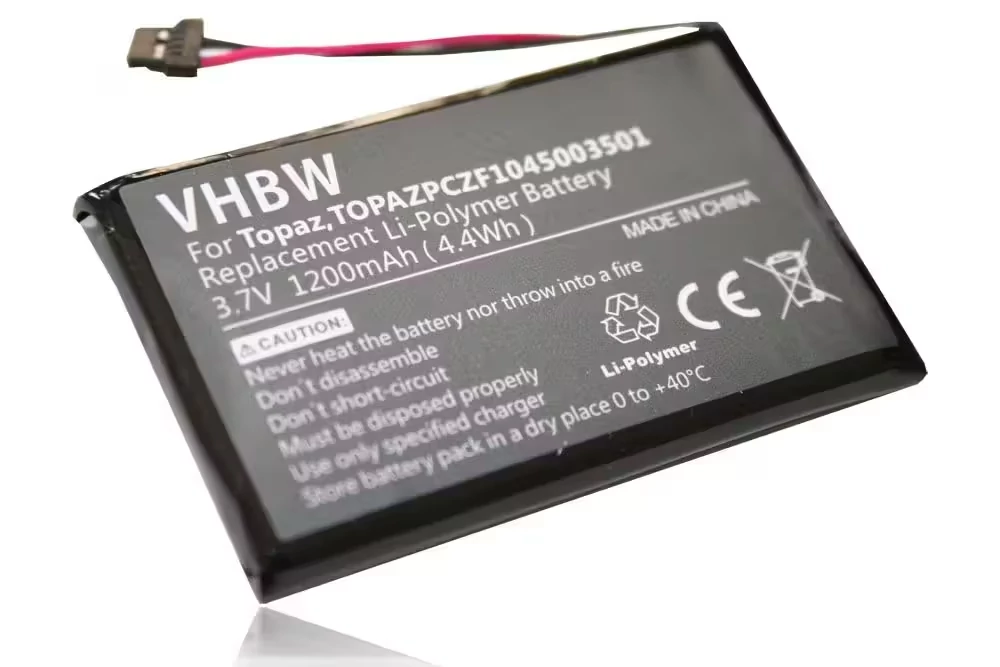 Výmena batérie VHBW GPS pre Navigon Topaz, TOPAZPCZF1045003501 - 1200mAh, 3,7V