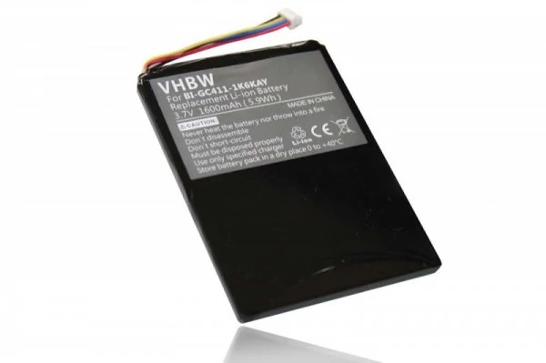 Výmena batérie VHBW GPS pre Navigon BI-GC411-1K6KAY - 1600mAh, 3,7V