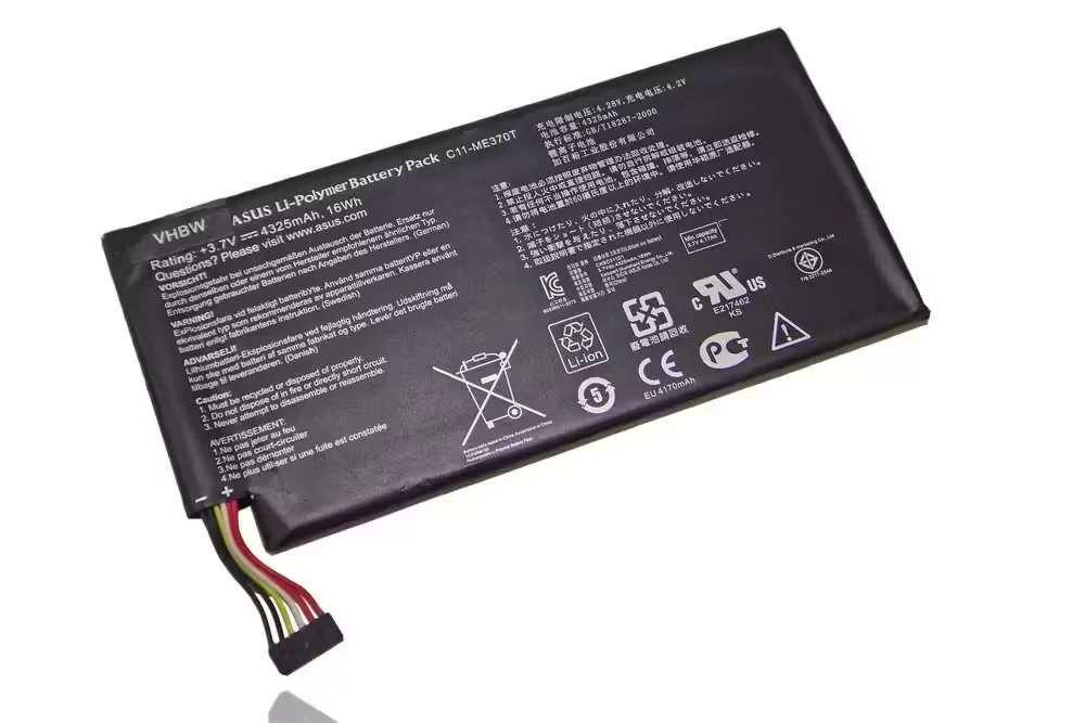 Výmena batérie tabletu VHBW pre Asus 0B200-00120100M-A1A1A-219-17QE, C11-ME370T - 4300 mAh 3,7 V Li-polymér