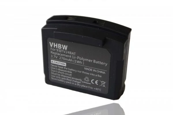 Înlocuire baterie pentru căști wireless VHBW pentru Amplicomms 93ITV24BAT - 270 mAh 3,7 V Li-polimer