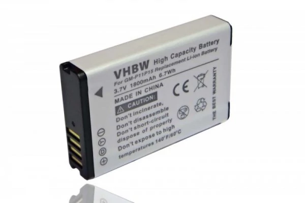 Výmena batérie pre videokameru VHBW pre Garmin 010-11654-03, 010-11599-00 - 1800 mAh 3,7 V Li-Ion