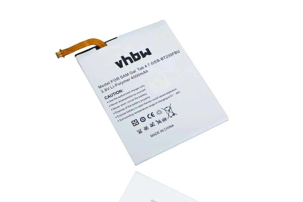 VHBW Tablet Battery Replacement for Samsung EB-BT230FBU - 4000 mAh 3.8 V Li-polymer