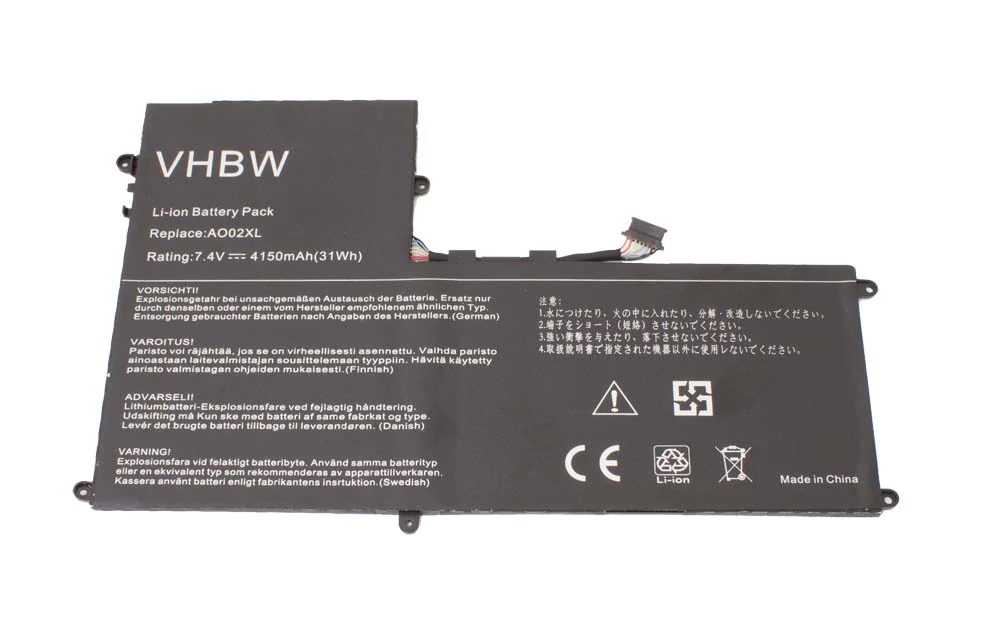 VHBW táblagép csere akkumulátor HP AO02XL, 728558-005 - 4150 mAh 7,4 V Li-polimerhez