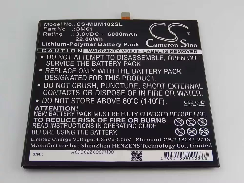 Náhradná batéria VHBW Tablet pre Xiaomi BM61 - 6000 mAh 3,8 V Li-polymer