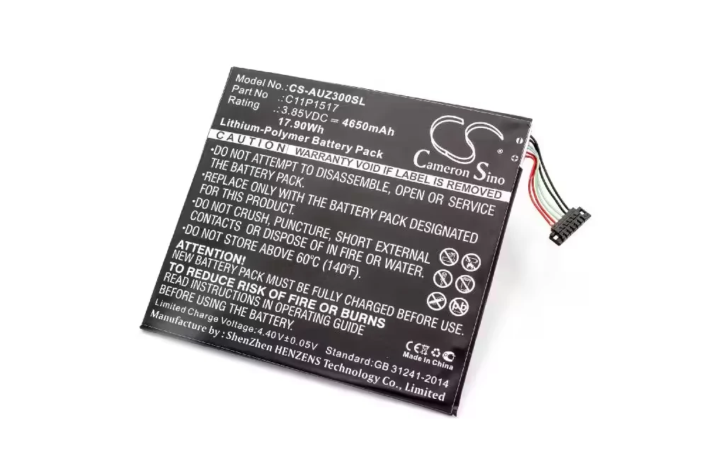 VHBW táblagép csere akkumulátor Asus C11P1517, 0B200-01580200 - 4650 mAh 3,85 V Li-polimerhez