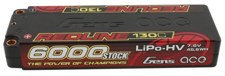RC batéria - Gens Ace Redline 6000mAh 7.6V 130C 2S2P (tvrdé puzdro) HV