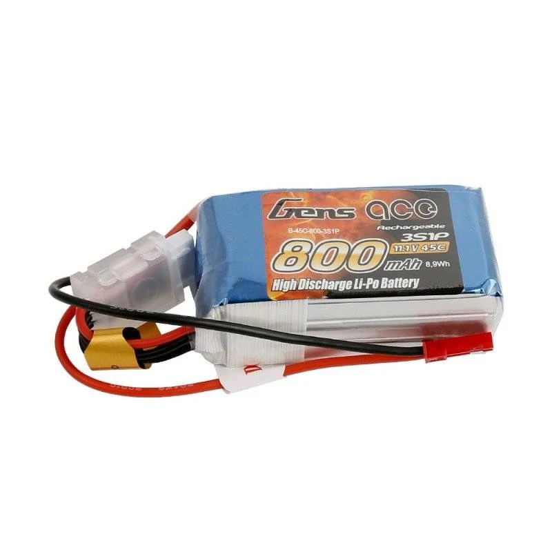 RC akkumulátor - GensAce LiPo 800mAh 11.1V 45C 3S1P