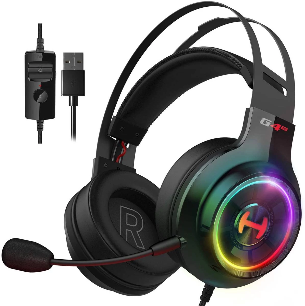 Edifier G4 TE fejhallgató játékhoz, RGB, 7.1 (fekete)