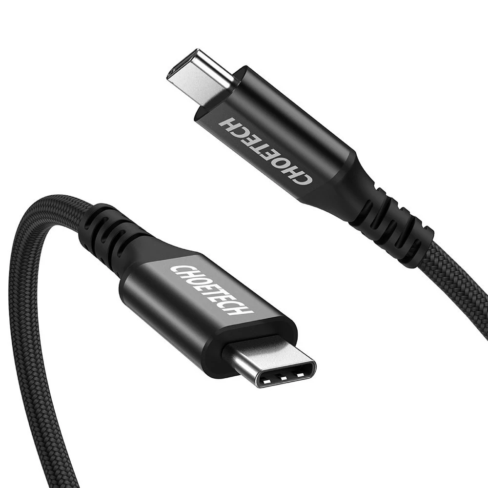 Choetech gyorstöltő kábel USB Type C - USB Type C 3.1 Gen 2 100W Power Delivery, 2m, fekete (XCC-1007)