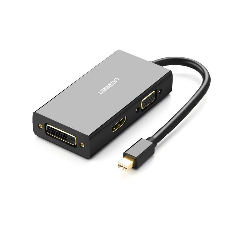 Adaptér Ugreen MD114 Mini DisplayPort na HDMI / VGA / DVI (čierny)