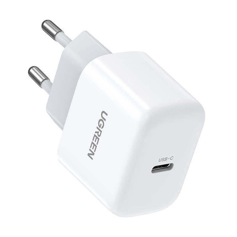UGREEN mini nástenná nabíjačka, USB-C, 20 W, PD (biela)