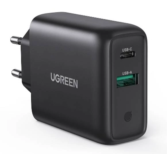 Sieťová nabíjačka UGREEN CD170, USB QC3.0, USB-C PD, 36 W (čierna)
