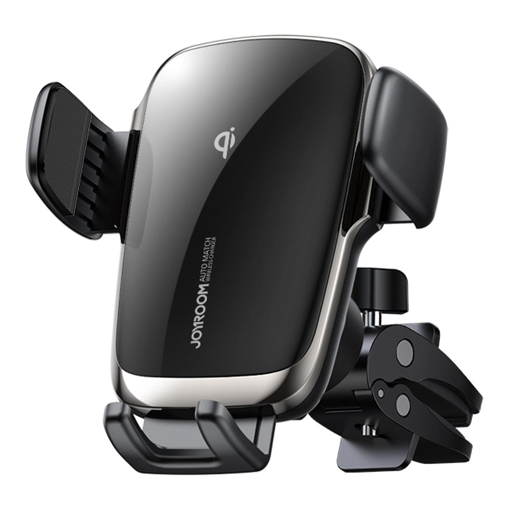 Joyroom Qi vezeték nélküli 15 W automatikus autós töltő elektromos telefontartó (szellőzőnyílás) fekete (JR-ZS248)
