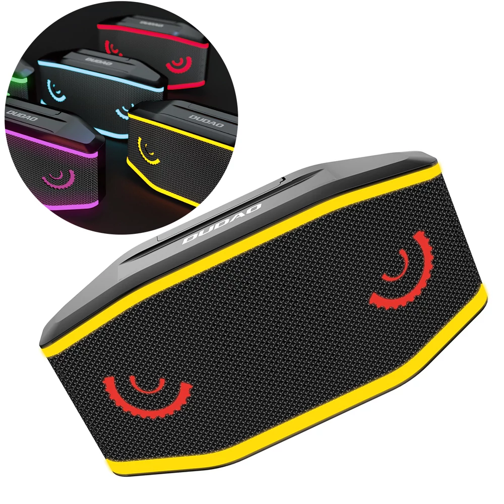 Dudao vízálló IP7 vezeték nélküli Bluetooth 5.0 RGB 5W 1200mAh hangszóró, fekete (Y10XS-black)