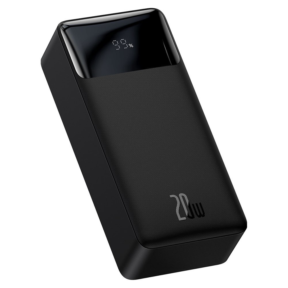Baseus Bipow digitális kijelzős Power bank 30000mAh, 20W, 2x USB / USB Type C / micro USB,  Quick Charge, AFC FCP, fekete (PPDML-N01)