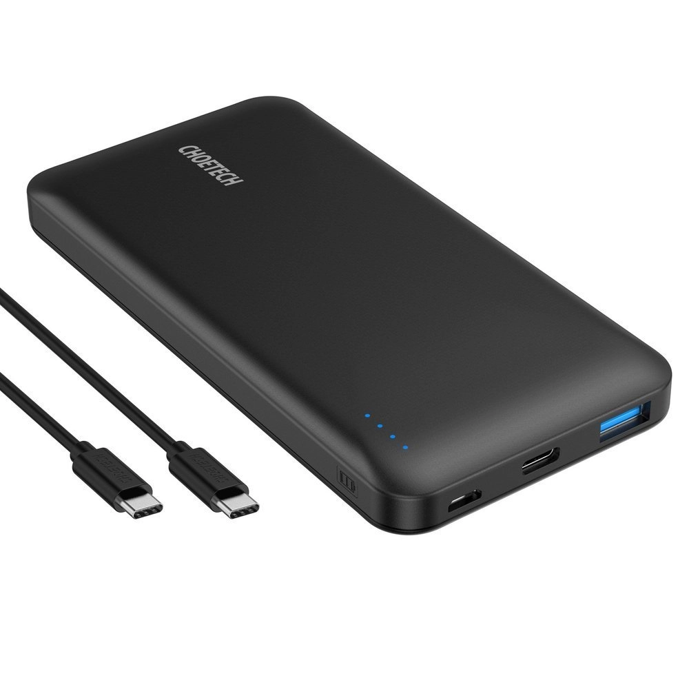 Choetech power bank, 10000mAh, 18W, Quick Charge, Power Delivery, USB / USB Type C, fekete (B627)