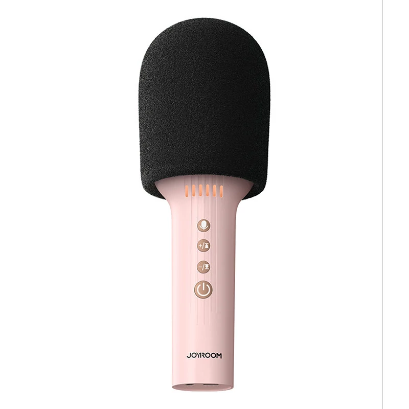 Joyroom bezdrôtový karaoke mikrofón, Bluetooth 5.0, s reproduktorom, 1200 mAh, ružový (JR-MC5Pink)