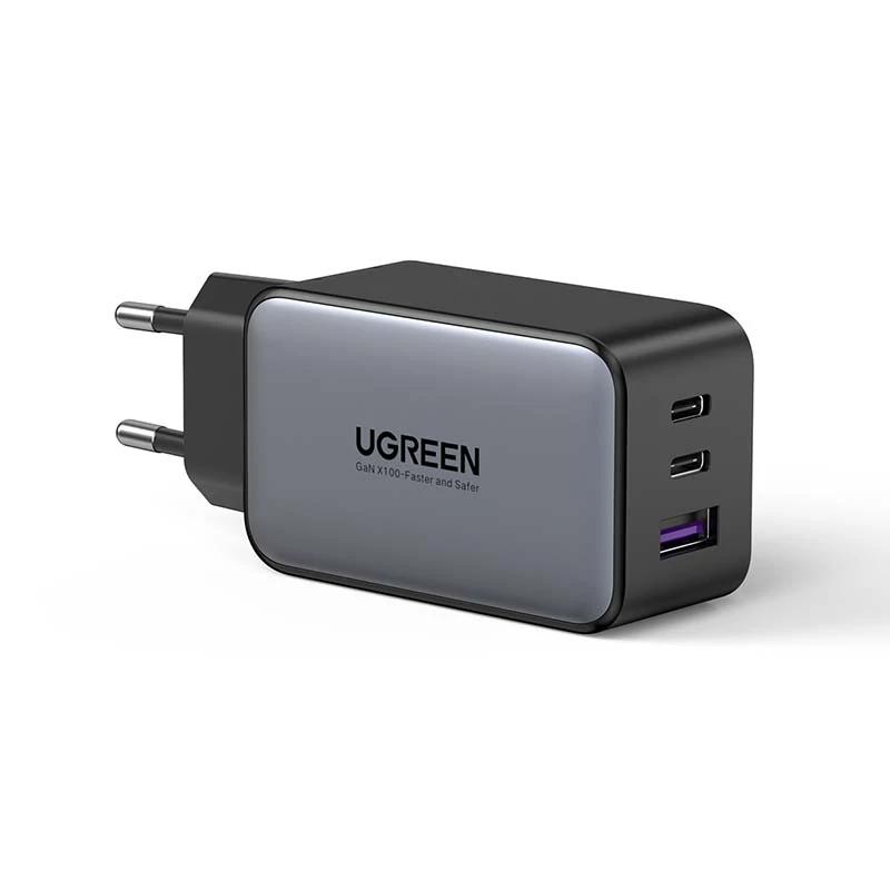 Sieťová nabíjačka UGREEN CD244, 1x USB-A QC4.0, 2x USB-C, 65 W, PD3.0 (čierna)