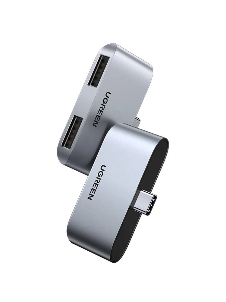 UGREEN CM412 adapter, USB-C - 2xUSB 3.0 (szürke)