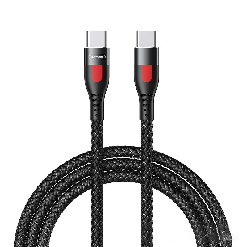 Remax LESU sorozatú gyorstöltő kábel USB Type C - USB Type C PD, 65W, 1m, fekete (RC-195C-C)