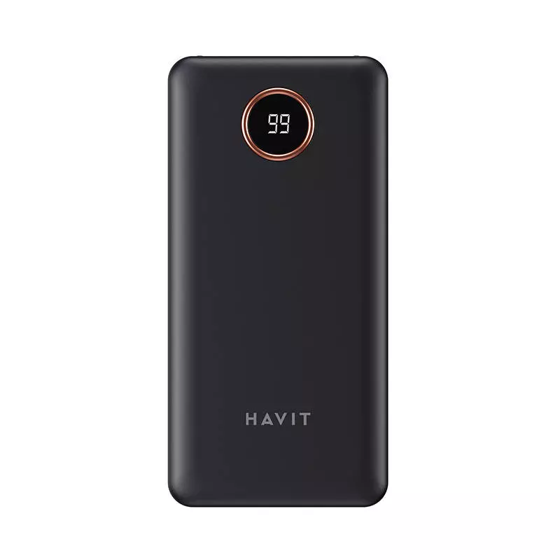 Powerbank Havit PB74 10000mAh + cable USB-C, Lightning, micro USB (black)