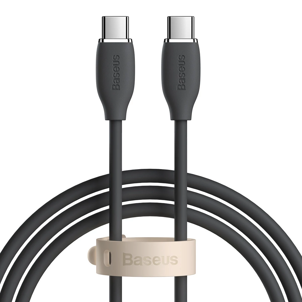 Baseus USB typu C - kábel USB typu C 100 W, dĺžka 1,2 m, silikagél Jelly Liquid - čierny (CAGD030001)