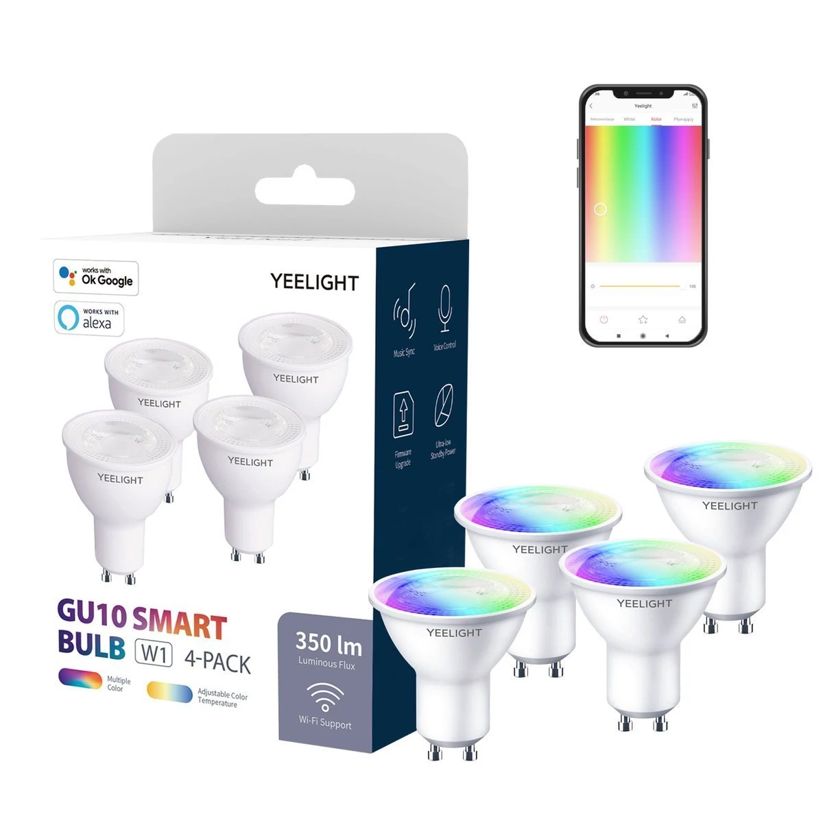 Smart Yeelight W1 GU10 žiarovka (farebná) 4ks