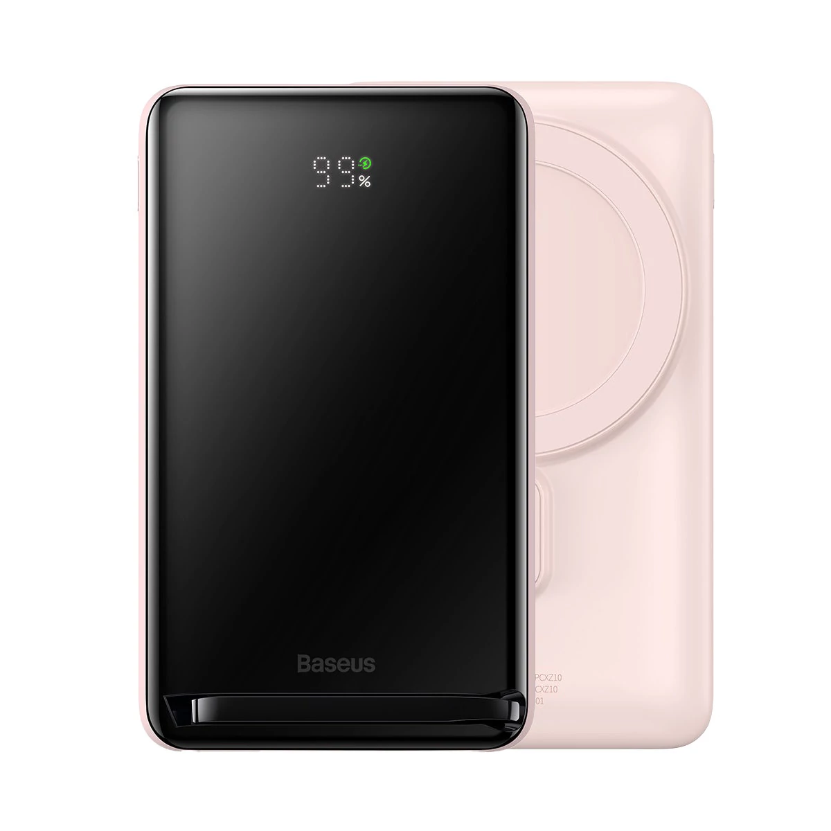 Baseus mágneses vezeték nélküli gyorstöltő Power Bank 10000mAh 20W Pink (Baseus Xiaobai sorozatú C-típusú töltőkábellel)