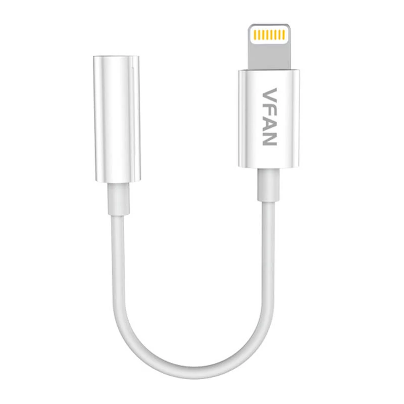 Vipfan L07 Kábel Lightning 3,5 mm mini jack na 3,5 mm AUX, 10 cm (biely)