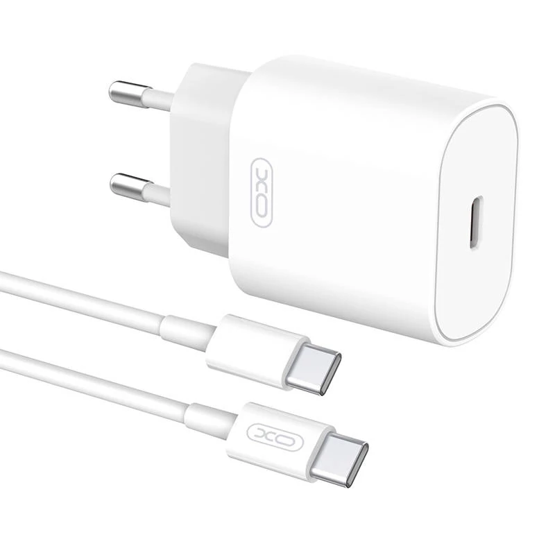 XO L91EU Fali töltő + USB-C kábel 25W (fehér)